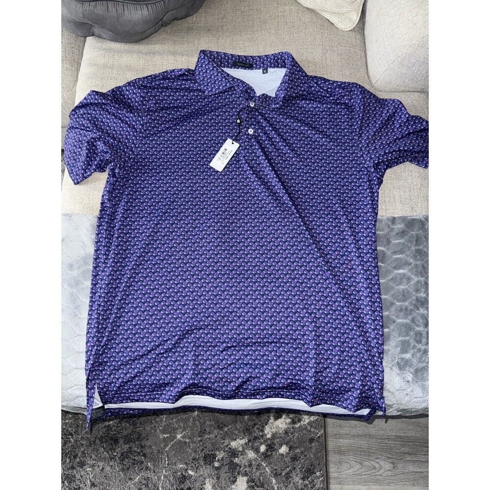 NWT Turtleson Forest Performance Polo Shirt Tress Blue Violet Men’s Size XL